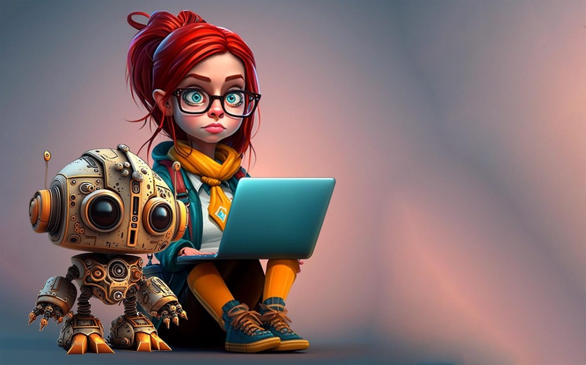 illustration d'une femme sur son PC