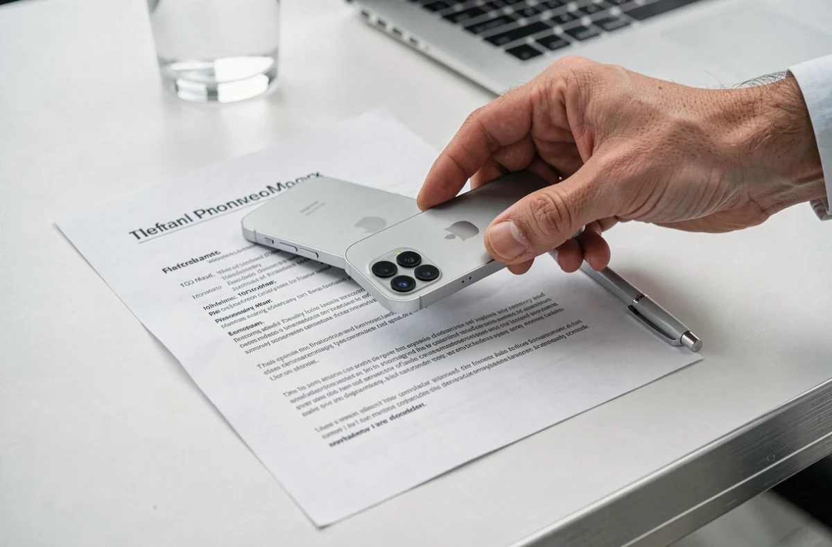 iPhone 12 Pro Max reconditionné posé sur un contrat de garantie et d'assurance